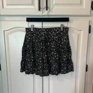 Rue 21 Small Floral Black Skirt